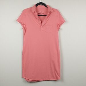 Frank & Eileen Lauren Polo Dress Medium Pink Collared Relaxed Fit Mini Cotton